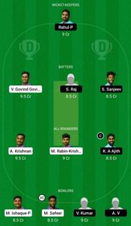Dream11 Team for Jolly Rovers vs Masters RCC - KCA Club Championship 2022.